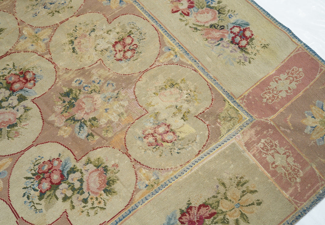 Antique Needle Point Rug 6'0" x 9'0"