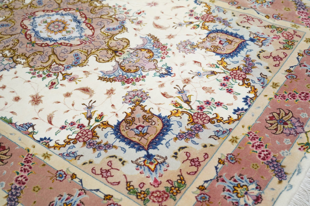 Extremely Fine Persian Tabriz Wool & Silk Rug 3'4'' x 5'2''