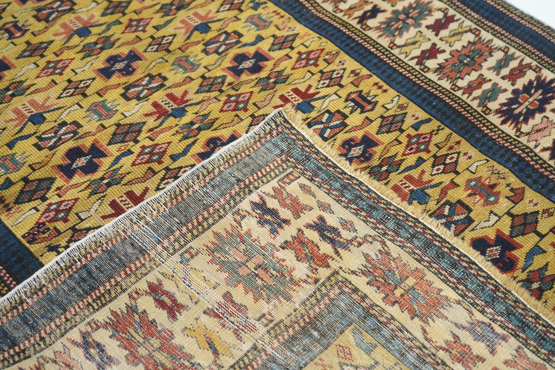 Antique Kuba Rug 3'2'' x 4'7''