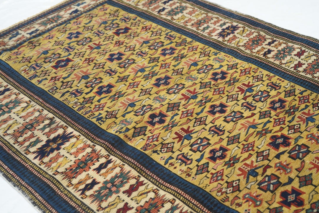 Antique Kuba Rug 3'2'' x 4'7''