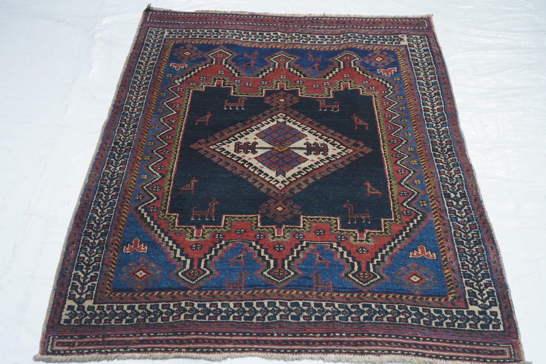 Antique Afshar Rug 3'3'' x 4'2''