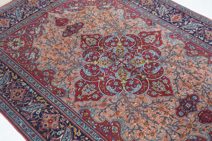 Extremely Fine Antique Persian Tehran Wool Rug 4'7'' x 6'8''