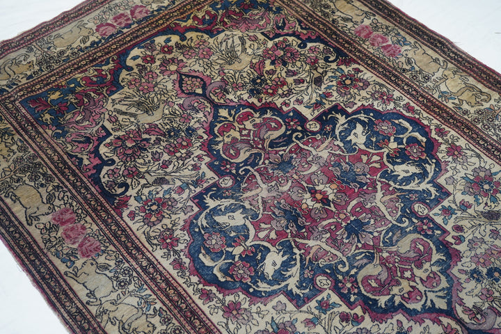 Antique Isfahan Rug 4'4'' x 6'9''