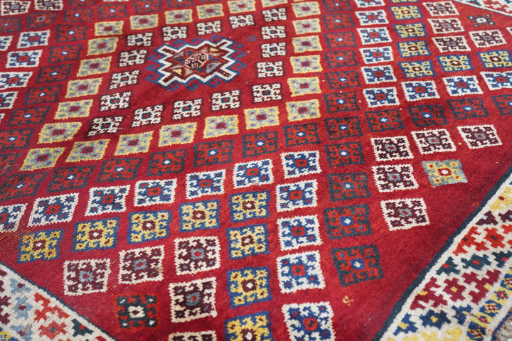 Fine Antique Persian Qashqai Wool Rug 4'6'' x 5'3''