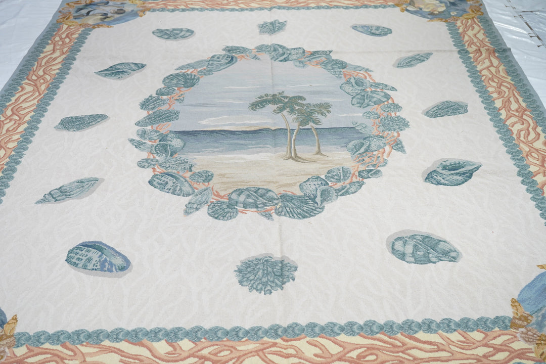 French Aubusson Design Rug 7'10'' x 9'11''