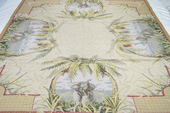 French Aubusson Design Rug 7'10'' x 9'11''