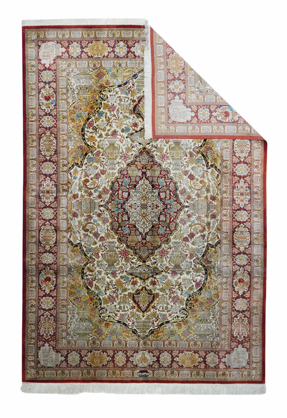 Fine Persian Silk Qum Rug 6'6'' x 9'10''