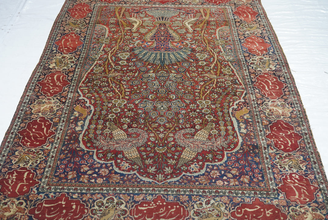 Antique Mohtasham Kashan Rug 4'6'' x 6'10''