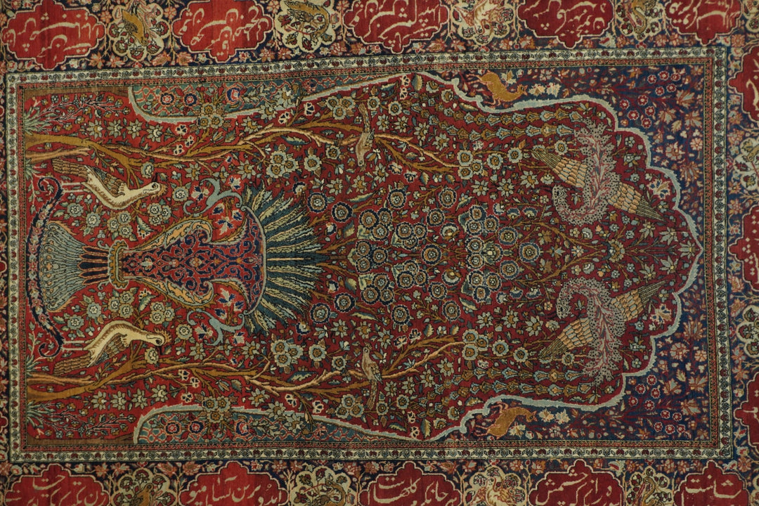 Antique Mohtasham Kashan Rug 4'6'' x 6'10''