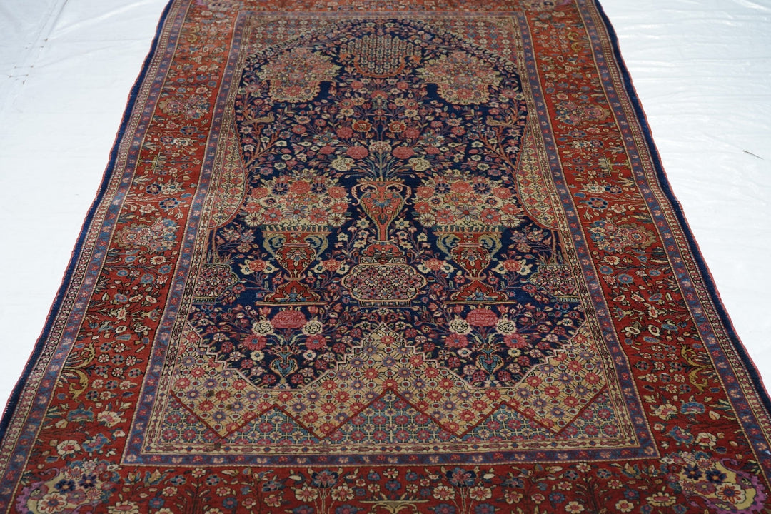 Fine Antique Persian Dabir Kashan Rug 4'3'' x 7'0"