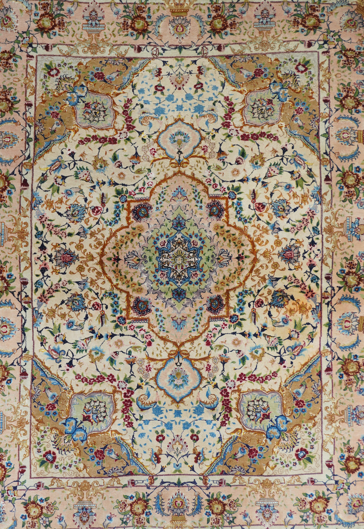 Extremely Fine Persian Wool & Silk Tabriz Rug 5'0" x 8'0"