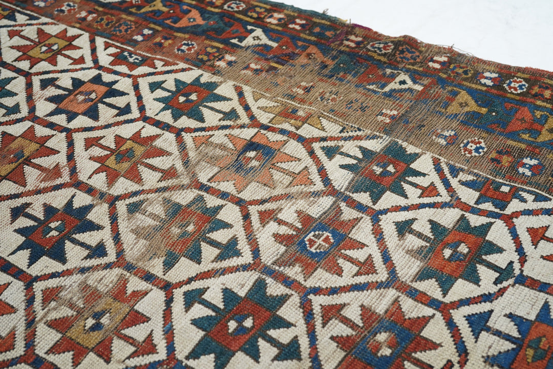 Antique Kazak Rug 4'0" x 8'1''