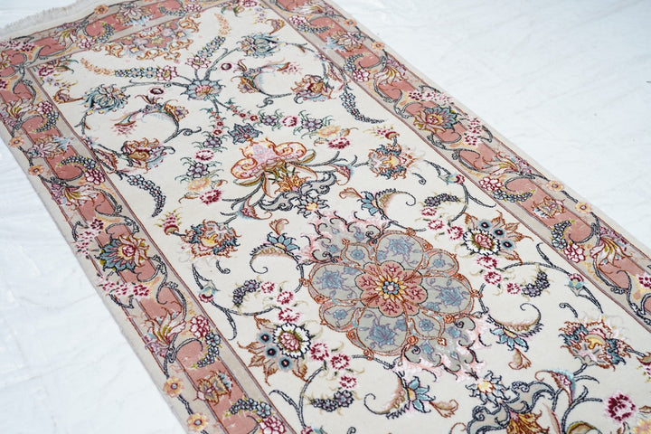 Extremely Fine Persian Tabriz Woven by the Artist Master Weaver, Wool & Silk Runner 2'9'' x 7'8''