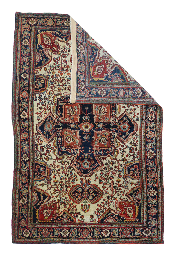 Antique Persian Farahan Sarouk Rug 4'6" x 6'9"