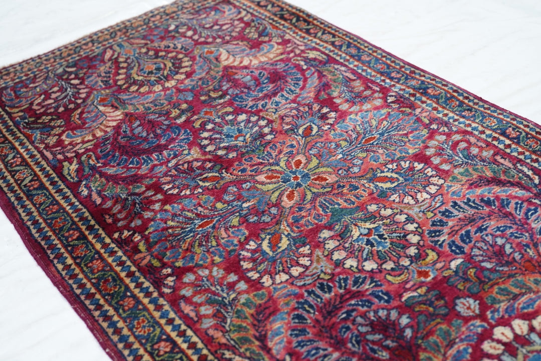 Antique Sarouk Rug 2'1'' x 3'10''