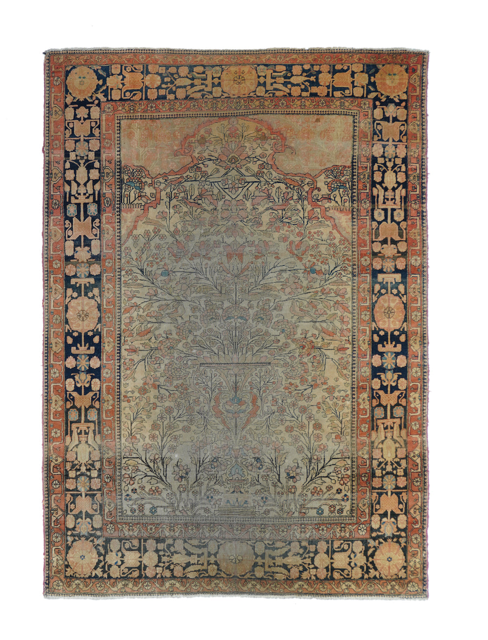 Antique Mohtasham Kashan Rug 4'6'' x 6'6''