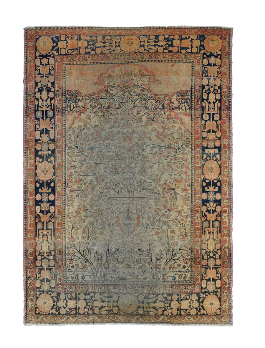 Antique Mohtasham Kashan Rug 4'6'' x 6'6''