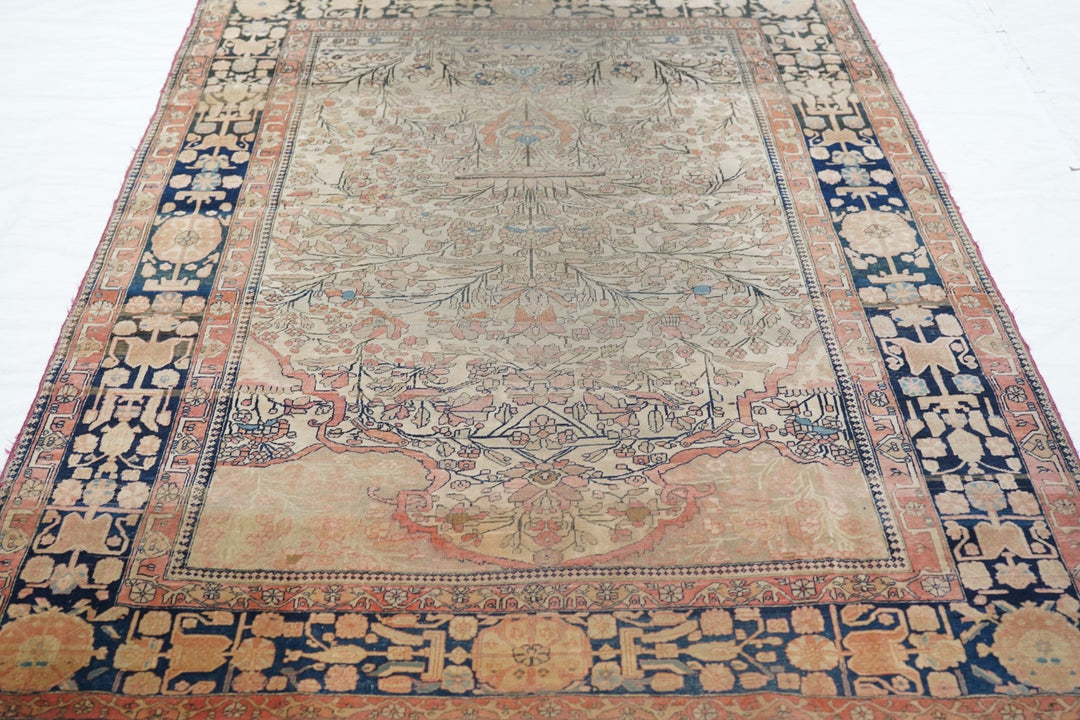 Antique Mohtasham Kashan Rug 4'6'' x 6'6''