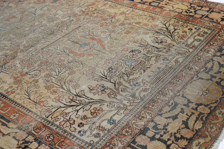 Antique Mohtasham Kashan Rug 4'6'' x 6'6''