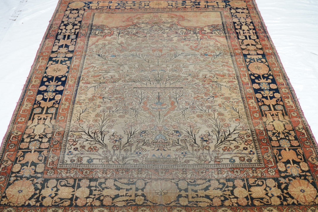 Antique Mohtasham Kashan Rug 4'6'' x 6'6''