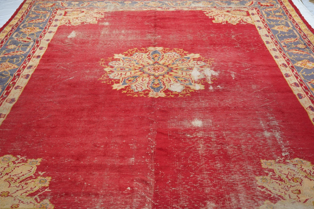 Antique Turkish Oushak Shabby Chic Rug 10'0" x 12'8''