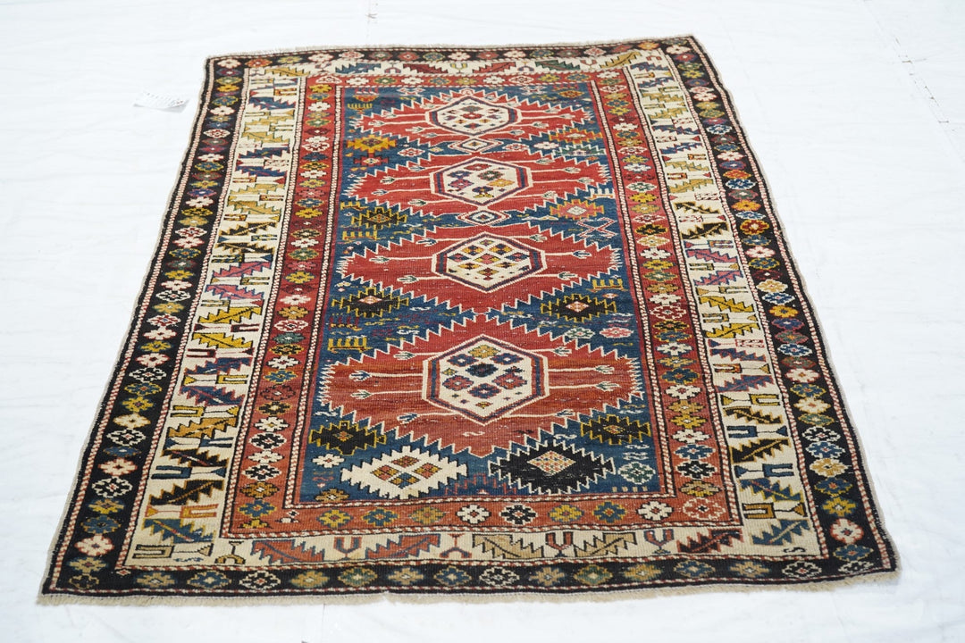 Antique Kuba Rug 3'8'' x 5'0"