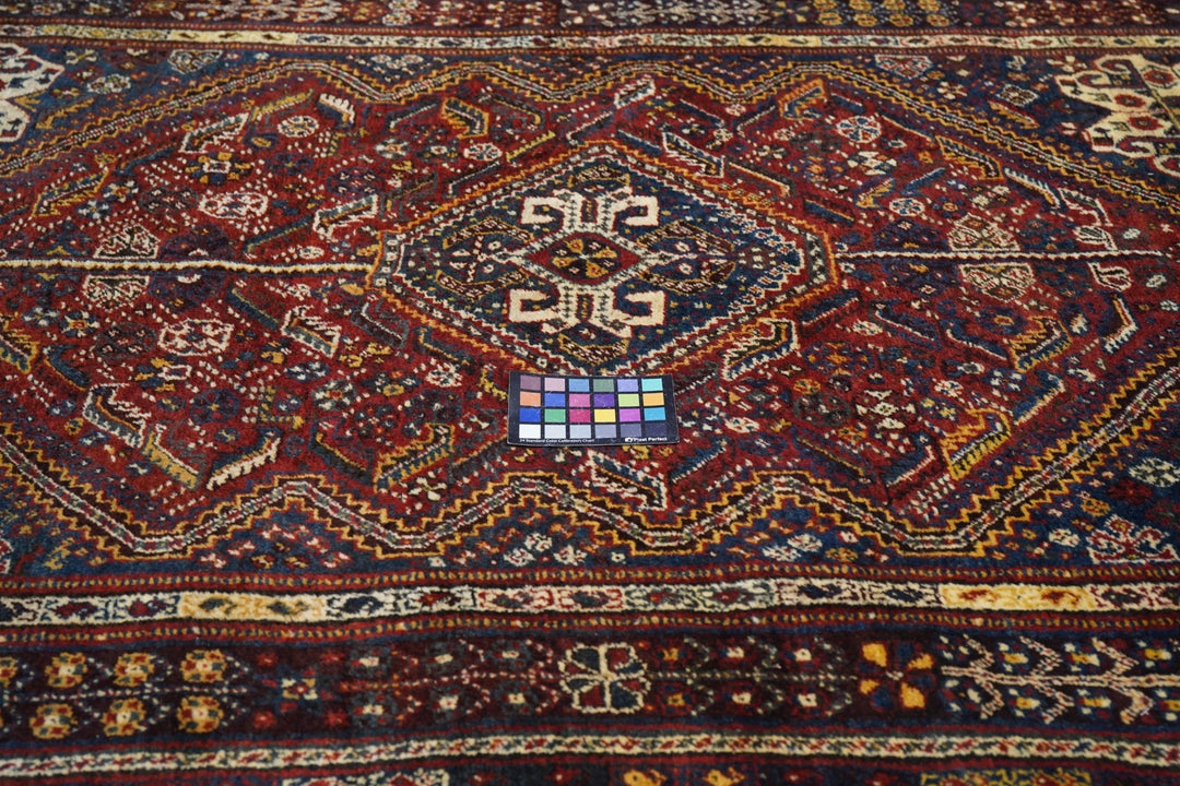 Fine Antique Persian Qashqai Wool Rug 5'0"  x 8'2''