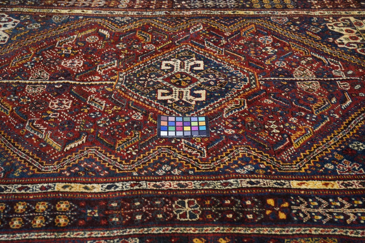 Fine Antique Persian Qashqai Wool Rug 5'0"  x 8'2''