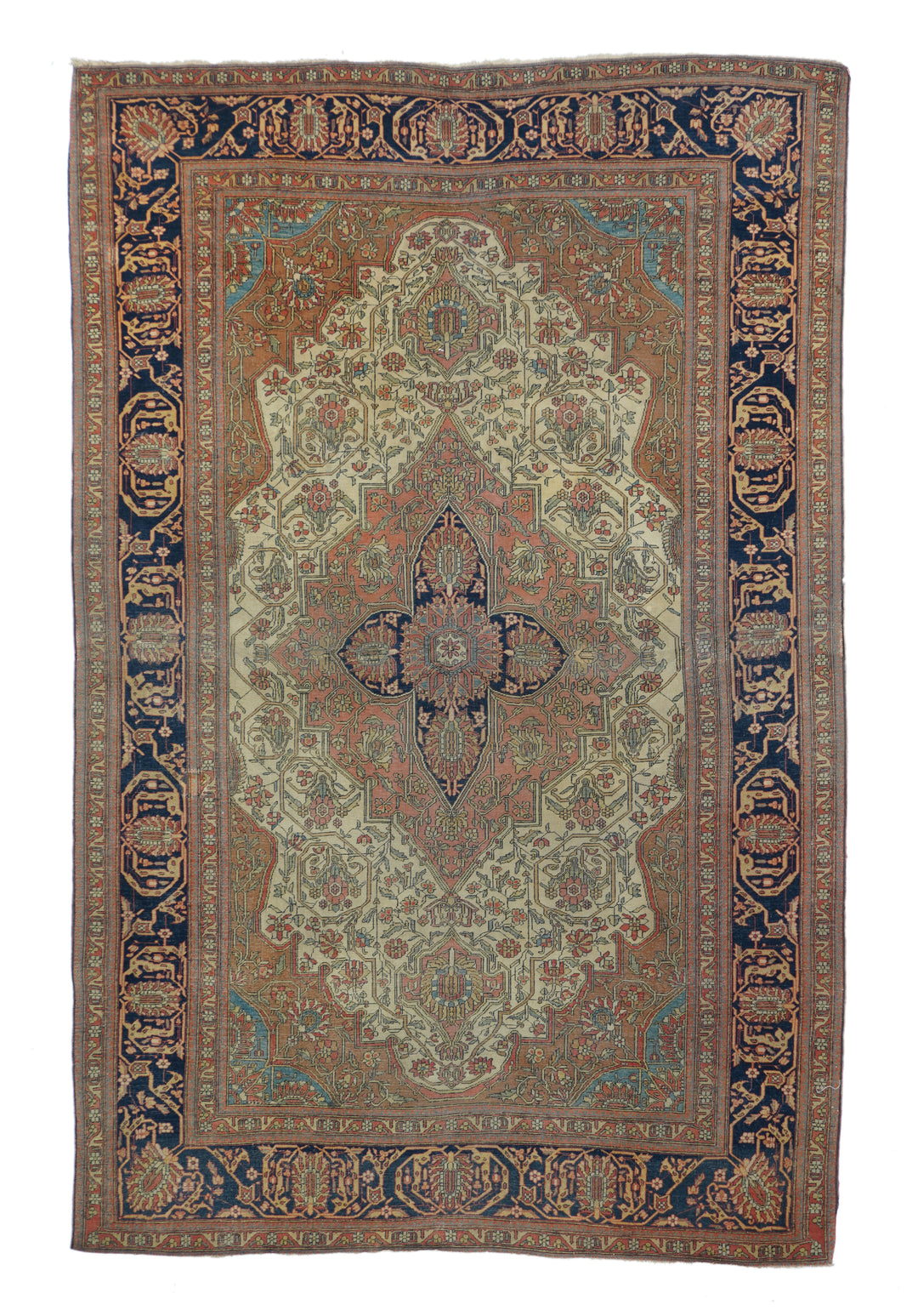 Antique Persian Mohtasham Kashan 4'5'' x 6'9''