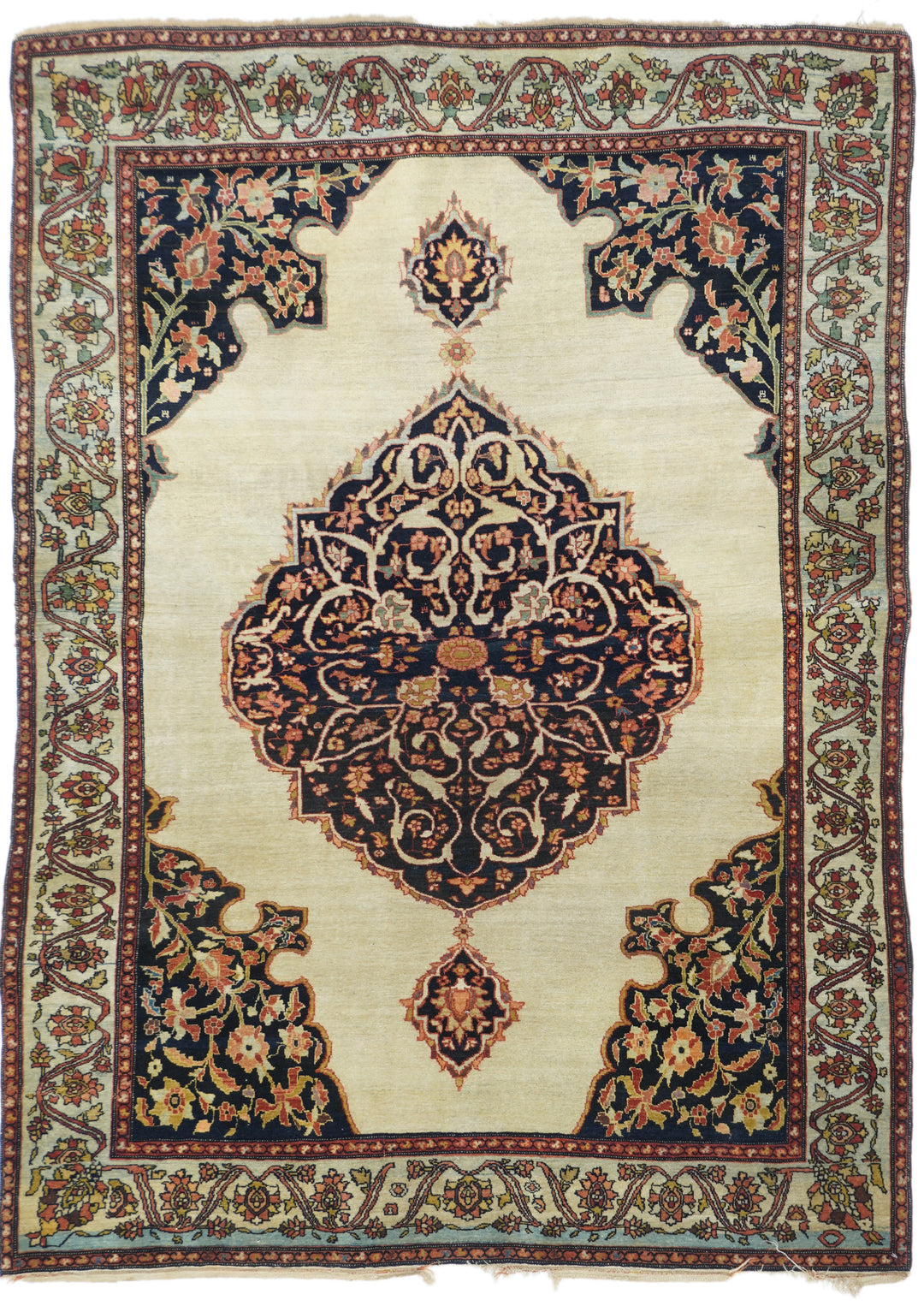 Antique Sarouk Rug 4'2'' x 5'10''