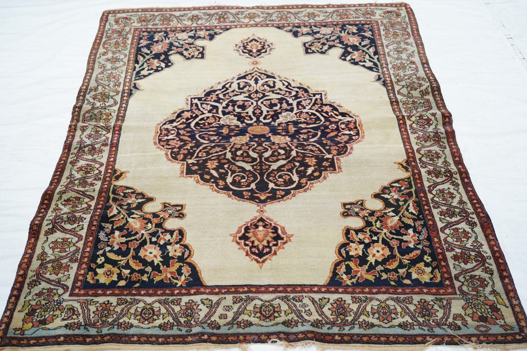 Antique Sarouk Rug 4'2'' x 5'10''