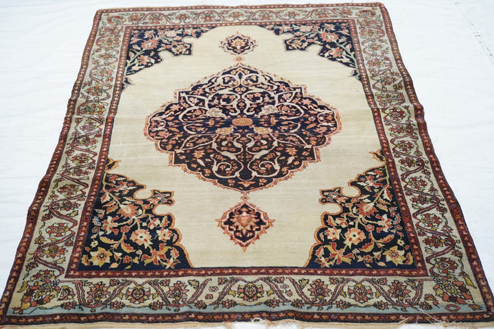 Antique Sarouk Rug 4'2'' x 5'10''