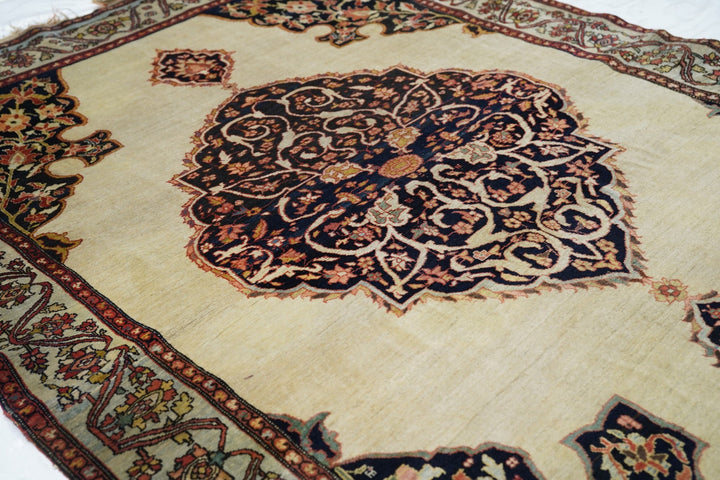 Antique Sarouk Rug 4'2'' x 5'10''