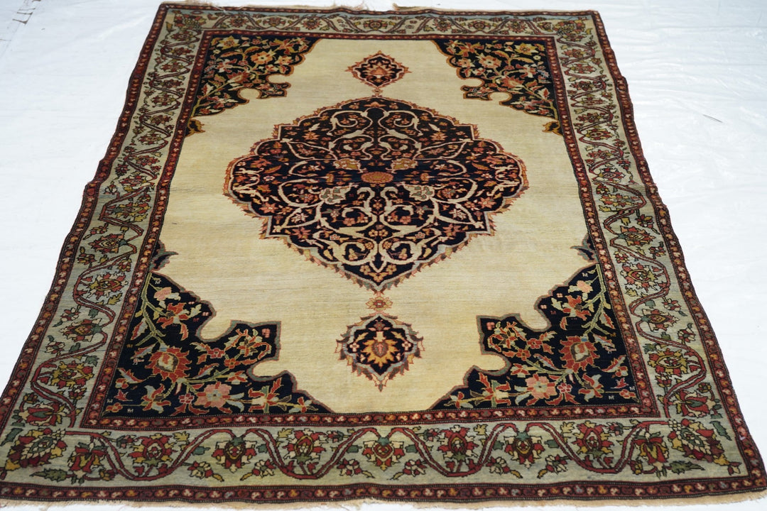 Antique Sarouk Rug 4'2'' x 5'10''