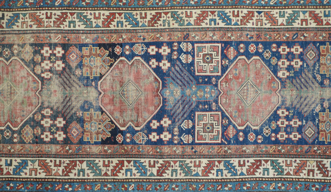 Antique Kazak Runner 3'6'' x 10'9''