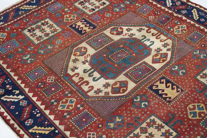 Antique Karabagh Kazak Rug 5'7'' x 6'8''