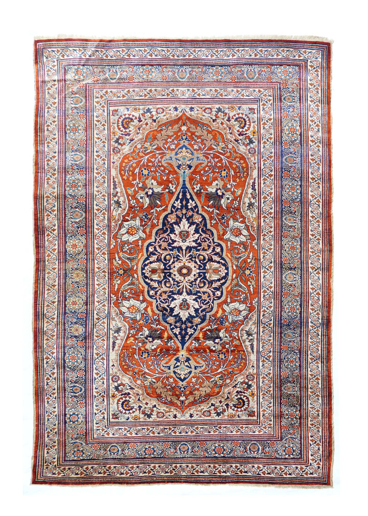 Extremely Fine Antique Persian Silk Heriz