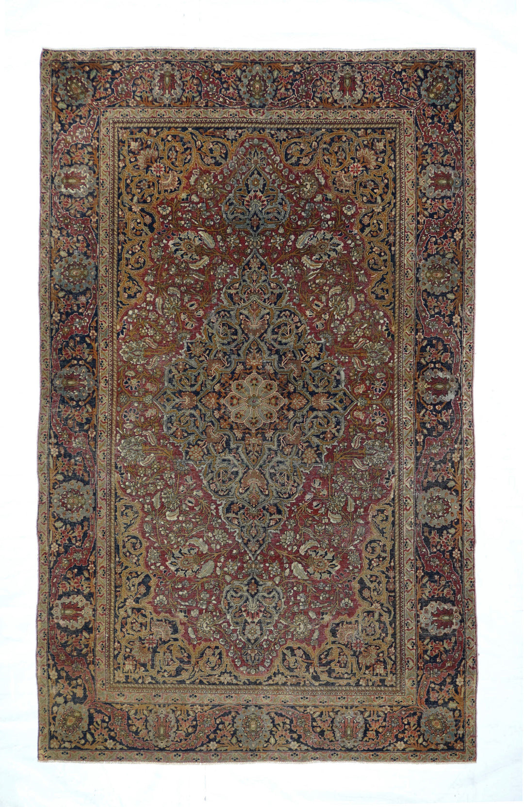 Antique Mohtasham Kashan Rug 4'2'' x 6'9''