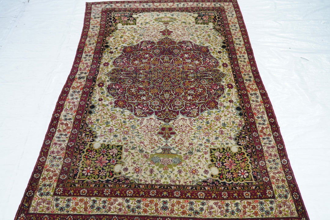 Antique Lavar Kerman Rug 3'8'' x 6'9''