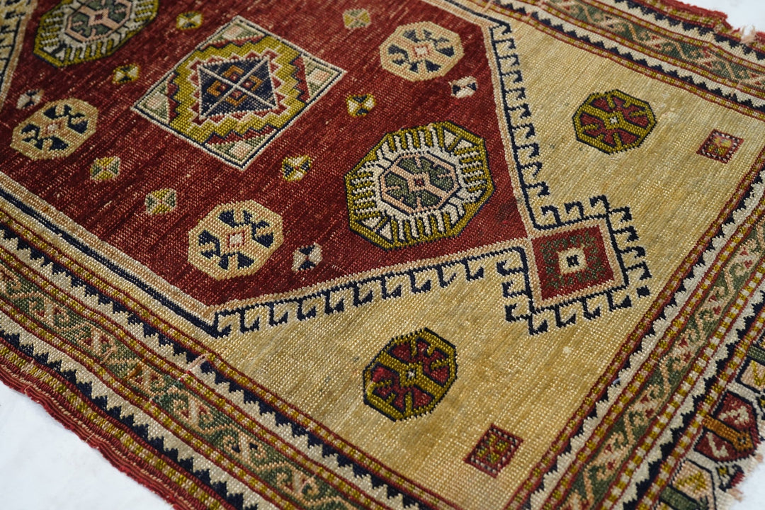 Antique Turkish Anatolian Rug 1'9'' x 2'10''