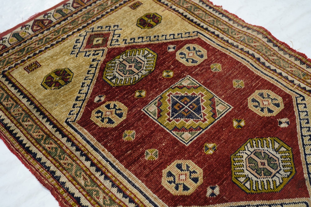 Antique Turkish Anatolian Rug 1'9'' x 2'10''