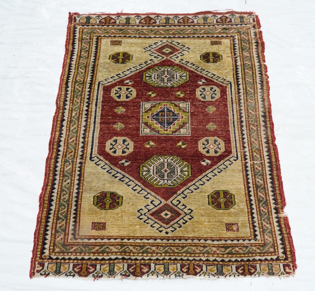 Antique Turkish Anatolian Rug 1'9'' x 2'10''