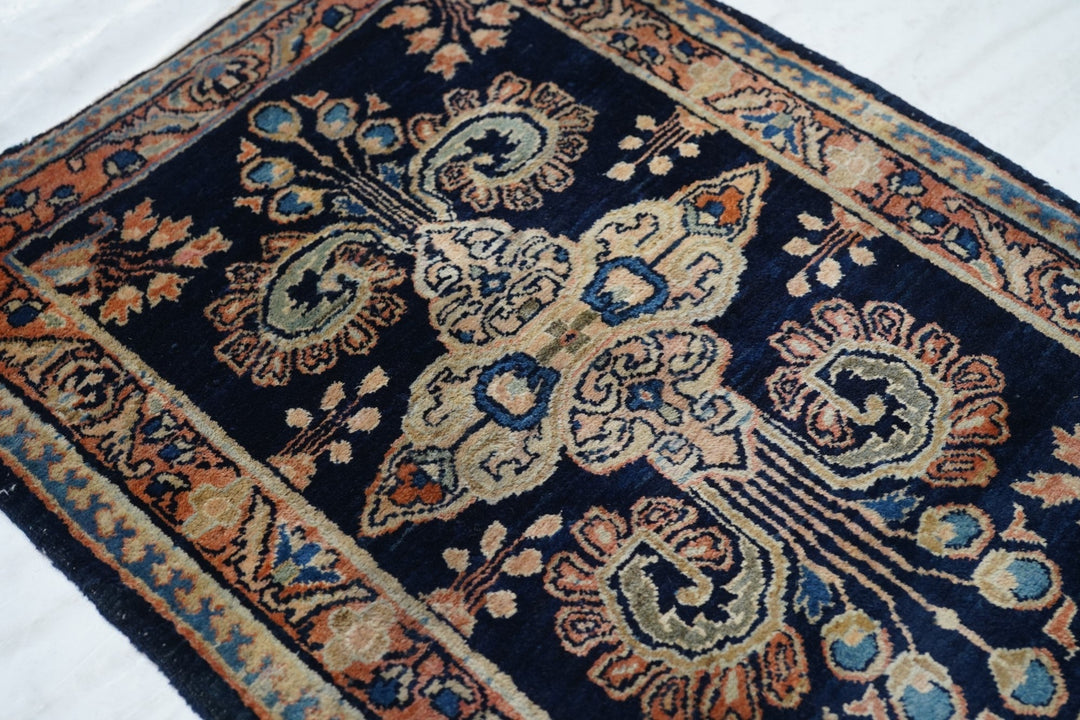 Antique Mohajeran Sarouk Rug 1'9'' x 2'5''