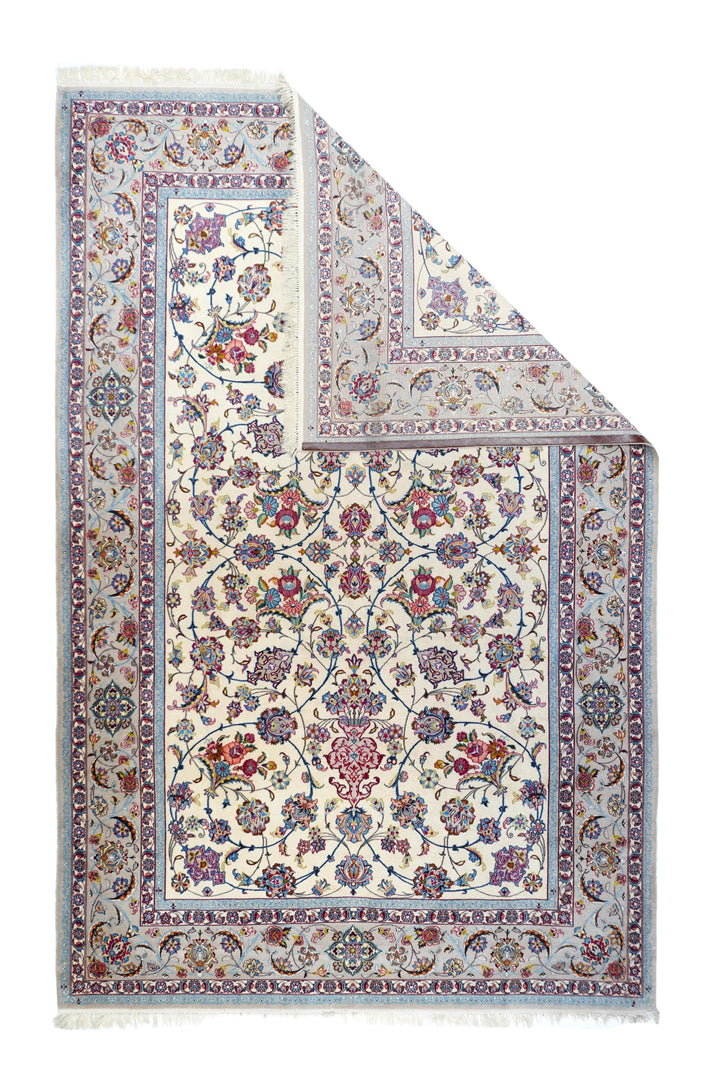 Extremely Fine Persian Isfahan Wool & Silk Rug 7'0'' x 10'0''