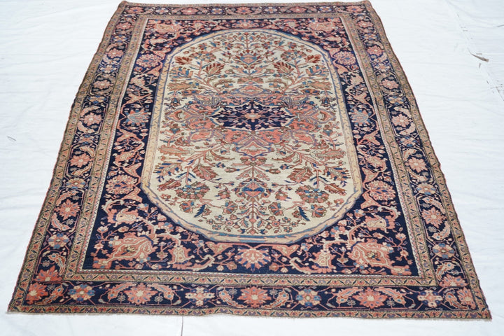 Antique Farahan Sarouk Rug 4'4'' x 6'7''