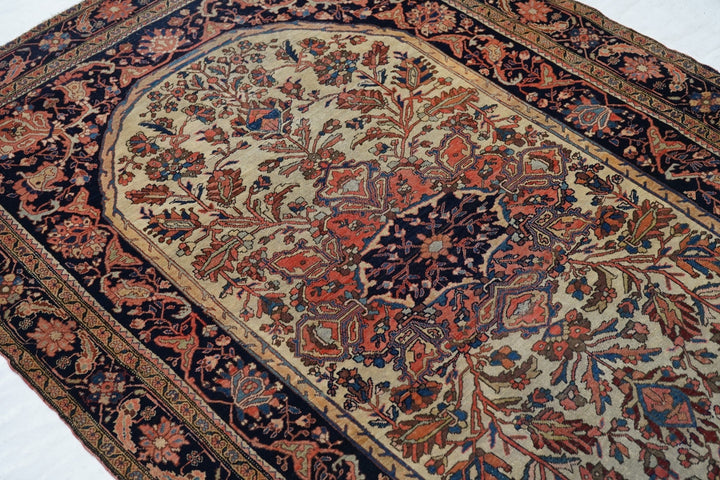 Antique Farahan Sarouk Rug 4'4'' x 6'7''