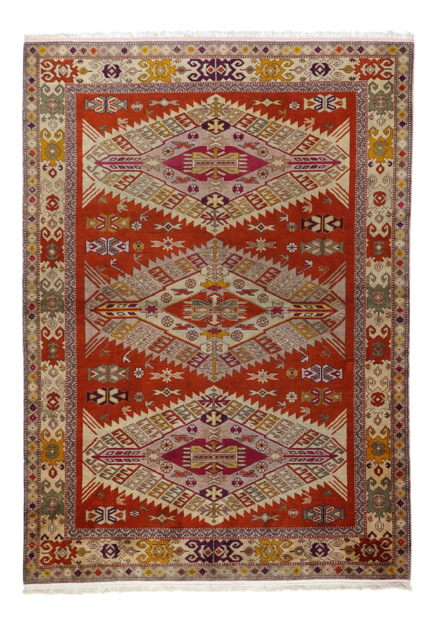 Vintage Turkish Area Rug 4'10'' x 6'8''