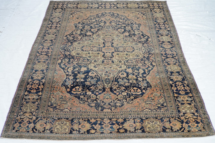 Antique Mohtasham Kashan Rug 4'4'' x 6'7''