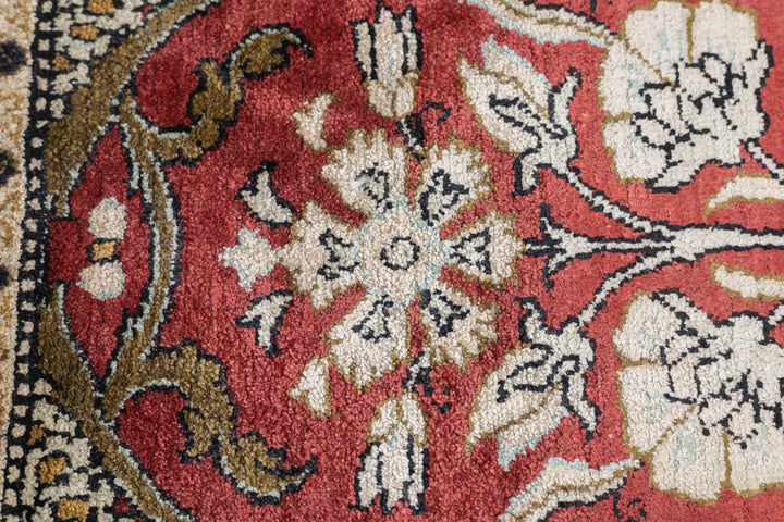 Extremely Fine Silk Persian Qum Rug 4'7'' x 7'1''