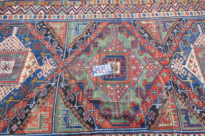 Antique Kurdish Kazak Rug 5'5'' x 9'10''